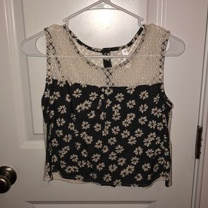 Floral/lace crop top